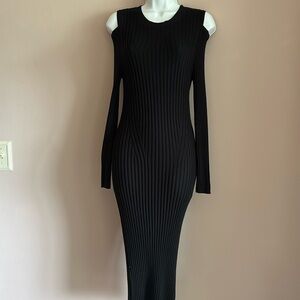 A New Day Black Ribbed Cut Out Bodycon Dress